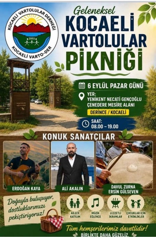 KOCAELİ VARTOLULAR PİKNİKTE BULUŞUYOR 